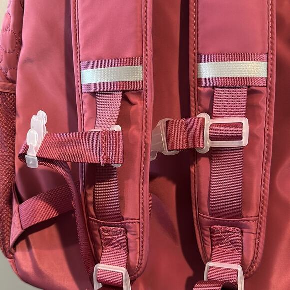 Cat & Jack 16" Maroon Two-Pocket Quilted Flower Backpack - Picture 12 of 14